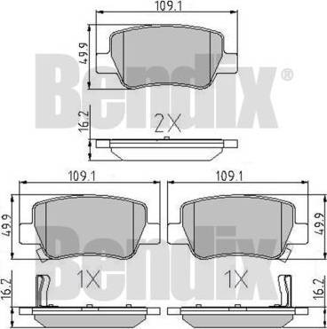 BENDIX 510768 - Тормозные колодки, дисковые, комплект autospares.lv