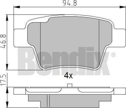 BENDIX 510763 - Тормозные колодки, дисковые, комплект autospares.lv