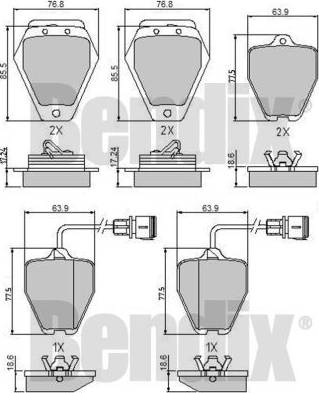 BENDIX 510762 - Тормозные колодки, дисковые, комплект autospares.lv