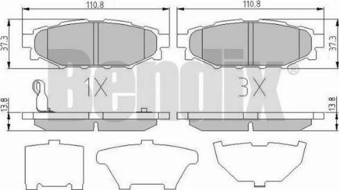 BENDIX 510709 - Тормозные колодки, дисковые, комплект autospares.lv