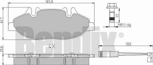 BENDIX 510706 - Тормозные колодки, дисковые, комплект autospares.lv