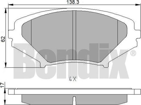 BENDIX 510700 - Тормозные колодки, дисковые, комплект autospares.lv