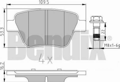 BENDIX 510719 - Тормозные колодки, дисковые, комплект autospares.lv