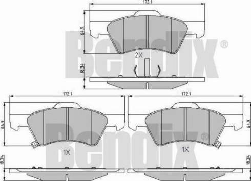 BENDIX 510715 - Тормозные колодки, дисковые, комплект autospares.lv