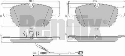 BENDIX 510784 - Тормозные колодки, дисковые, комплект autospares.lv