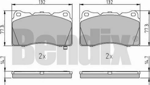 BENDIX 510786 - Тормозные колодки, дисковые, комплект autospares.lv