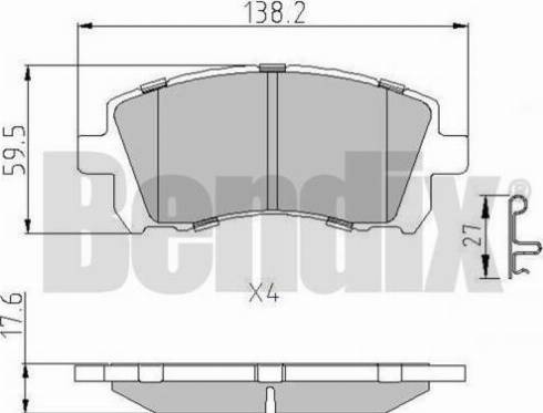 BENDIX 510781 - Тормозные колодки, дисковые, комплект autospares.lv