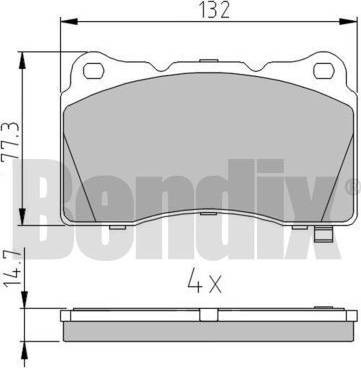 BENDIX 510783 - Тормозные колодки, дисковые, комплект autospares.lv