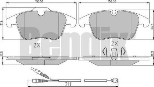 BENDIX 510782 - Тормозные колодки, дисковые, комплект autospares.lv