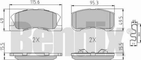 BENDIX 510721 - Тормозные колодки, дисковые, комплект autospares.lv