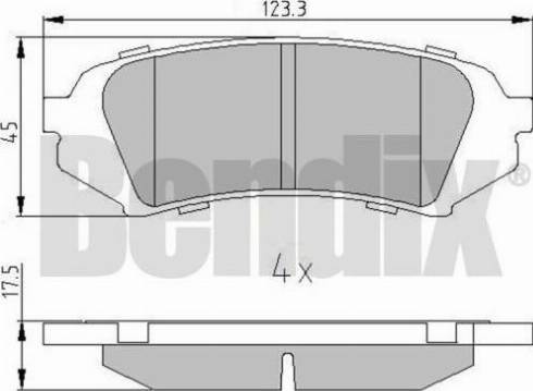 BENDIX 510723 - Тормозные колодки, дисковые, комплект autospares.lv