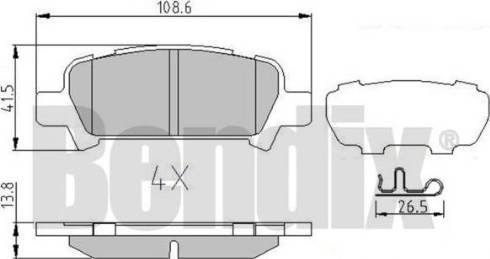 BENDIX 510779 - Тормозные колодки, дисковые, комплект autospares.lv