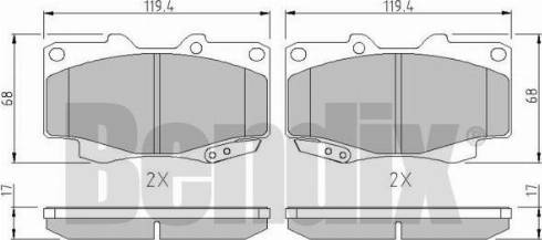 BENDIX 510774 - Тормозные колодки, дисковые, комплект autospares.lv