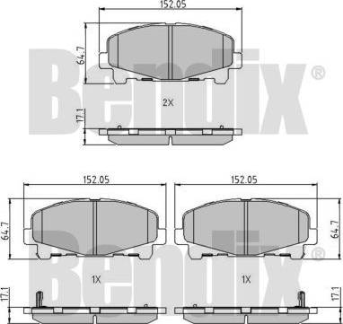 BENDIX 510773 - Тормозные колодки, дисковые, комплект autospares.lv