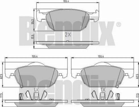 BENDIX 510772 - Тормозные колодки, дисковые, комплект autospares.lv