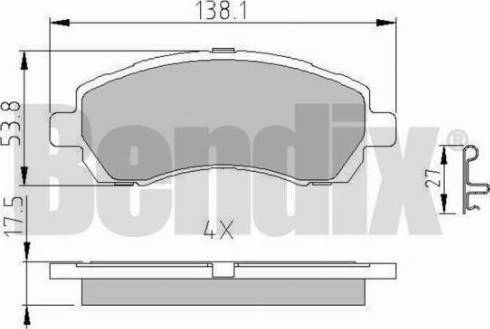 BENDIX 510777 - Тормозные колодки, дисковые, комплект autospares.lv