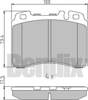 BENDIX 511042 - Тормозные колодки, дисковые, комплект autospares.lv