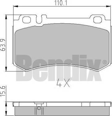 BENDIX 511047 - Тормозные колодки, дисковые, комплект autospares.lv