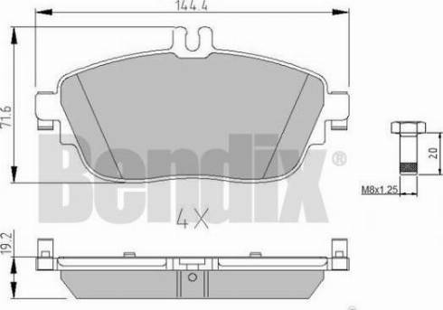 BENDIX 511064 - Тормозные колодки, дисковые, комплект autospares.lv