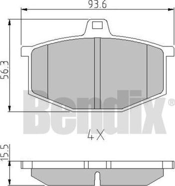 BENDIX 511007 - Тормозные колодки, дисковые, комплект autospares.lv