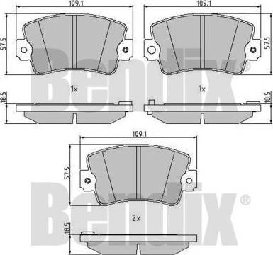 BENDIX 511010 - Тормозные колодки, дисковые, комплект autospares.lv