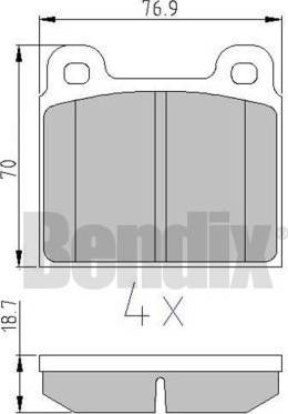 BENDIX 511018 - Тормозные колодки, дисковые, комплект autospares.lv