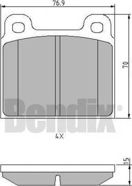 BENDIX 511017 - Тормозные колодки, дисковые, комплект autospares.lv