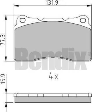 BENDIX 511083 - Тормозные колодки, дисковые, комплект autospares.lv