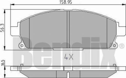 BENDIX 511039 - Тормозные колодки, дисковые, комплект autospares.lv