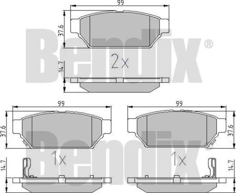 BENDIX 511033 - Тормозные колодки, дисковые, комплект autospares.lv