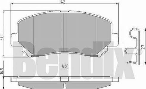 BENDIX 511070 - Тормозные колодки, дисковые, комплект autospares.lv