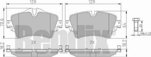 BENDIX 511196 - Тормозные колодки, дисковые, комплект autospares.lv