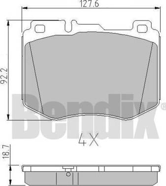 BENDIX 511190 - Тормозные колодки, дисковые, комплект autospares.lv