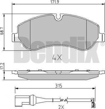 BENDIX 511146 - Тормозные колодки, дисковые, комплект autospares.lv