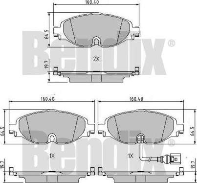 BENDIX 511142 - Тормозные колодки, дисковые, комплект autospares.lv