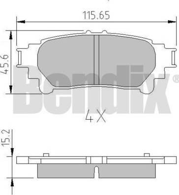 BENDIX 511158 - Тормозные колодки, дисковые, комплект autospares.lv