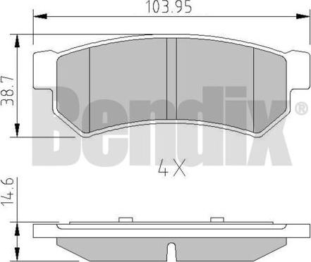 BENDIX 511160 - Тормозные колодки, дисковые, комплект autospares.lv