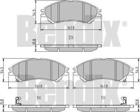 BENDIX 511168 - Тормозные колодки, дисковые, комплект autospares.lv