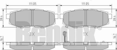 BENDIX 511162 - Тормозные колодки, дисковые, комплект autospares.lv