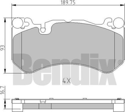 BENDIX 511100 - Тормозные колодки, дисковые, комплект autospares.lv