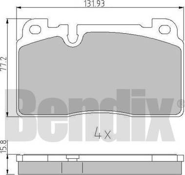 BENDIX 511119 - Тормозные колодки, дисковые, комплект autospares.lv