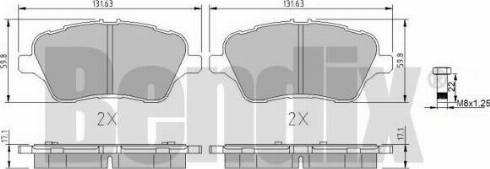 BENDIX 511114 - Тормозные колодки, дисковые, комплект autospares.lv