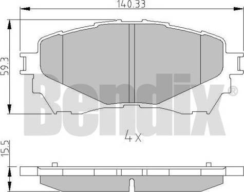 BENDIX 511122 - Тормозные колодки, дисковые, комплект autospares.lv