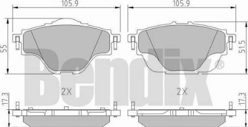 BENDIX 511171 - Тормозные колодки, дисковые, комплект autospares.lv