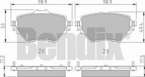 BENDIX 511172 - Тормозные колодки, дисковые, комплект autospares.lv