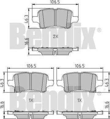 BENDIX 511322 - Тормозные колодки, дисковые, комплект autospares.lv