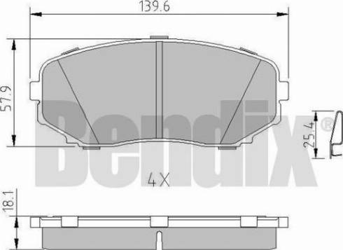 BENDIX 511253 - Тормозные колодки, дисковые, комплект autospares.lv