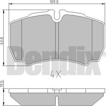 BENDIX 511269 - Тормозные колодки, дисковые, комплект autospares.lv