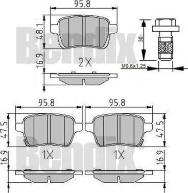 BENDIX 511268 - Тормозные колодки, дисковые, комплект autospares.lv