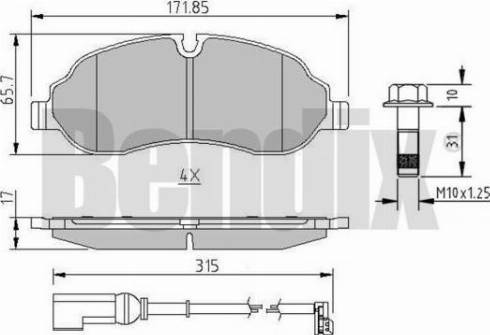 BENDIX 511205 - Тормозные колодки, дисковые, комплект autospares.lv